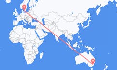 Loty z Canberra, Australia do Angelholm, Szwecja