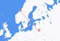 Vols de Minsk, Biélorussie à Trondheim, Norvège