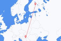 Vluchten van Osijek, Kroatië naar Kuopio, Finland