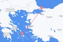Flyreiser fra Paros, Hellas til Istanbul, Tyrkia