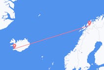 出发地 冰岛从雷克雅未克目的地 挪威Bardufoss的航班