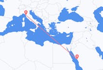 Flights from Yanbu, Saudi Arabia to Pisa, Italy
