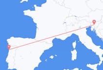 Flyg från Ljubljana, Slovenien till Porto, Portugal