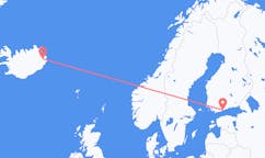 Flights from the city of Helsinki, Finland to the city of Egilsstaðir, Iceland