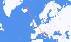 Flights from the city of Rome, Italy to the city of Egilsstaðir, Iceland