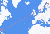 Flyrejser fra George Town, Bahamas til Kuopio, Finland