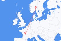 Flyreiser fra Oslo, Norge til Limoges, Frankrike