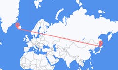 일본 아사히카와에서발 아이슬란드 레이캬비크행 항공편