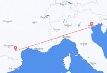 Flug frá Carcassonne, Frakklandi til Feneyja, Ítalíu