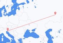 Flyg från Ufa, Ryssland till Trieste, Italien