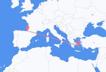 Flights from Biarritz in France to Mykonos in Greece
