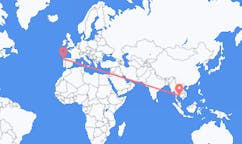 Flyg från Trat Province, Thailand till Santiago de Compostela, Spanien