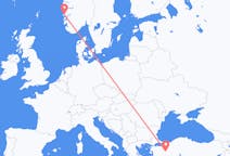 Flyreiser fra Bergen, Norge til Kutahya, Tyrkia
