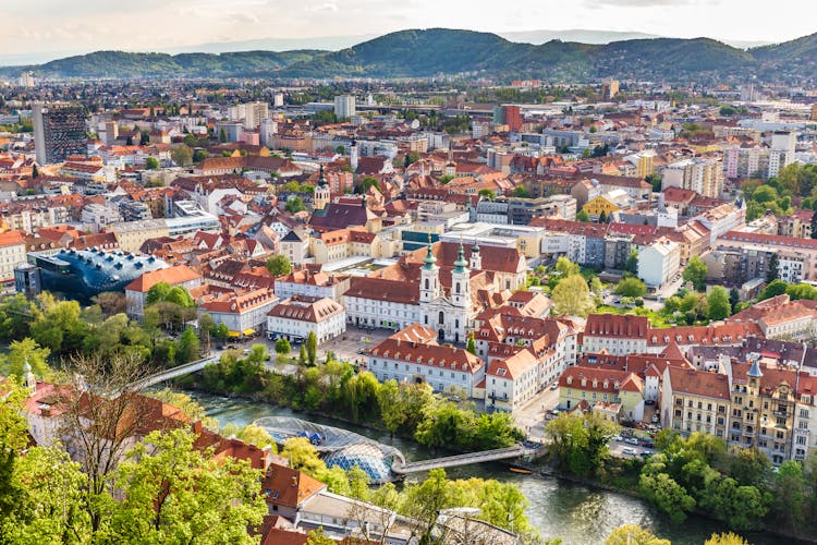 Photo of aerial View Of Graz City Center.