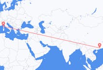 Flyg från Guangzhou, Kina till Calvi, Frankrike