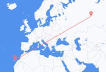 Flights from Uray, Russia to Las Palmas, Spain