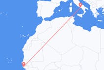 Flug frá Ziguinchor, Senegal til Napólí, Ítalíu
