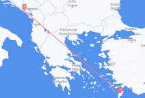 Vluchten van Tivat, Montenegro naar Rhodos, Griekenland