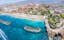 photo of aerial view of El Duque beach at Costa Adeje, Tenerife, Canary Islands, Spain.