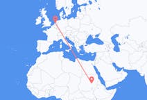Flyrejser fra Khartoum, Sudan til Amsterdam, Holland