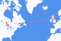 Flyreiser fra Thunder Bay, Canada til Durham, England