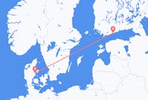 Loty z Helsinki, Finlandia z Aarhus, Dania