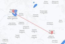 Flyrejser fra Kastoria, Grækenland til Kozani, Grækenland