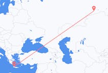 Fly fra Kurgan, Kurgan Oblast til Chania