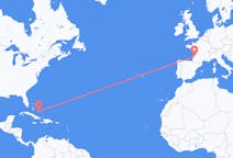 Flyg från Deadman's Cay, Bahamas till Bordeaux, Frankrike