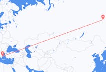 Fly fra Jakutsk til Athen
