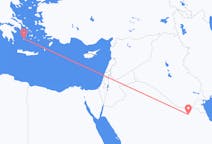 사우디 아라비아 카이수마에서 출발해 그리스 플라카로(으)로 가는 항공편