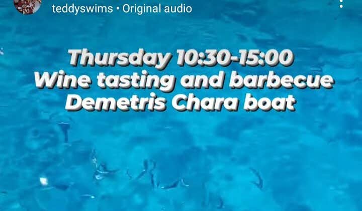 Wine testing on-board the Demetris Chara BBQ boat while visiting the Blue Lagoon