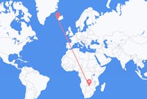 Flyrejser fra Victoria Falls, Zimbabwe til Reykjavík, Island
