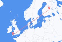 出发地 芬兰出发地 庫奧皮奧前往英格兰的紐奎的航班