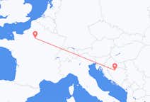 来自波斯尼亚和黑塞哥维那出发地 巴尼亚卢卡目的地 法国巴黎的航班