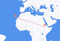 Flyrejser fra Gonder, Etiopien til La Palma, Spanien