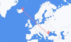 Fly fra byen Varna, Bulgarien til byen Egilsstaðir, Island
