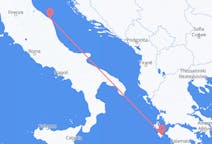 Vluchten van Ancona naar Zakynthos-eiland