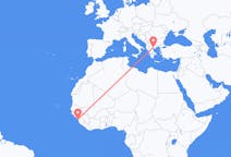 Flyreiser fra Conakry, Guinea til Thessaloniki, Hellas
