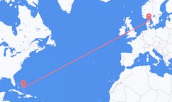 Voli da San Salvador, Bahamas ad Aalborg, Danimarca