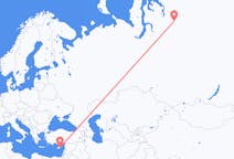 Fly fra Larnaka til Norilsk