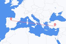 Vluchten van Valladolid, Spanje naar Konya, Turkije