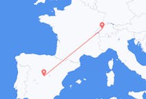Flyreiser fra Madrid, Spania til Bern, Sveits