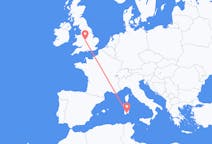 Vluchten van Birmingham, Engeland naar Cagliari, Trento, Italië