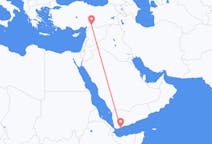 出发地 也门出发地 亞丁目的地 土耳其加濟安泰普的航班