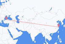중국 상하이에서 출발해 터키 종굴다크까지(으)로 가는 항공편