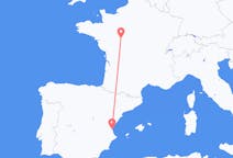 Loty z Tours, Francja z Walencja, Hiszpania