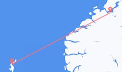 Voos de Trondheim, Noruega para Lerwick, Escócia