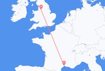 Flyrejser fra Montpellier, Frankrig til Manchester, England
