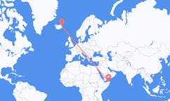 Рейсы из Босасо, Сомали в Эйильсстадир, Исландия